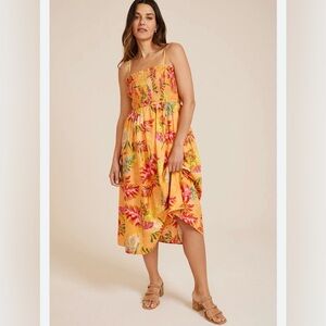 Maurice’s Floral Smocked Poplin Midi Dress XL